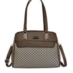 Bellissa Brown Structured Handheld Bag with Quilted-14