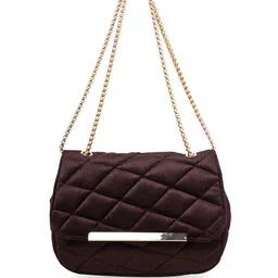 MARKQUES Geometric Textured Suede Structured Sling Bag with Quilted image 1