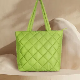 Anekaant Checked Structured Tote Bag With Quilted image 1