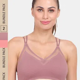 Amour Secret Pack of 2 Lightly Padded Anti Odour Sports Bra-image-20