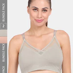 Amour Secret Pack Of 2 Seamless Lightly Padded Anti Odour Sports Bra-image-89