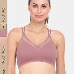 Amour Secret Pack of 2 Seamless Lightly Padded Anti-Odour Sports Bra S6351_Muv_Skn-image-90