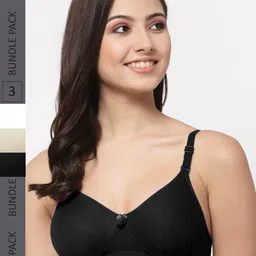 College Girl Pack Of 3 Lightly Padded Seamless Cotton T-Shirt Bra-picture-10