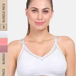 Amour Secret Pack Of 3 Lightly Padded Anti Odour Sports Bra-image-83