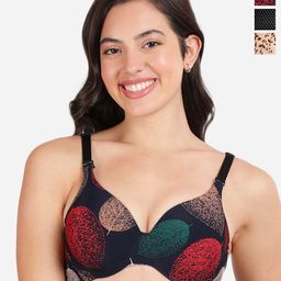 shyaway Pack Of 3 Graphic Printed Lightly Padded T-shirt Bra- All Day Comfort-image-76