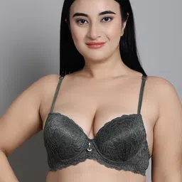 MAKCLAN Floral Bra Medium Coverage Underwired Lightly Padded-17