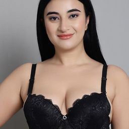 MAKCLAN Floral Bra Medium Coverage Underwired Lightly Padded-49