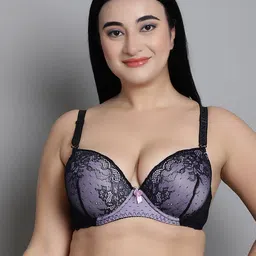 MAKCLAN Floral Bra Medium Coverage Underwired Lightly Padded-image-51