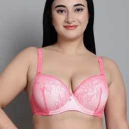 MAKCLAN Floral Bra Medium Coverage Underwired Lightly Padded-21