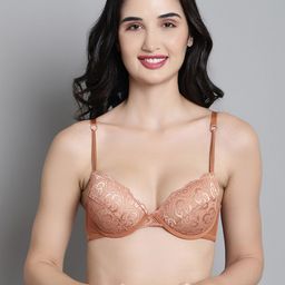 MAKCLAN Floral Bra Medium Coverage Underwired Lightly Padded-56