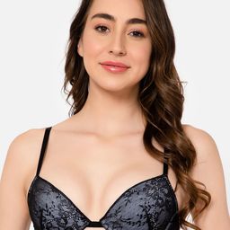 Clovia Padded Underwired Lace Demi Cup Bra-image-58