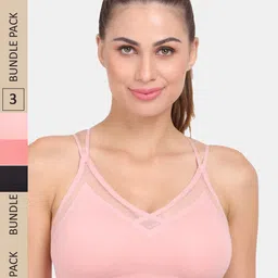 Amour Secret Pack Of 3 Lightly Padded Anti Odour Sports Bra-image-82
