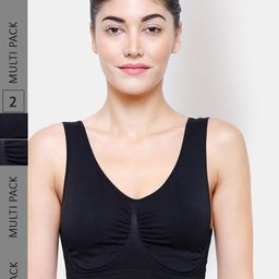 NOIRA Pack Of 2 Lightly Padded All Day Comfort Non Wired Full Coverage Cotton Everyday Bra-picture-21