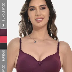 StyFun Pack Of 3 Full Coverage Lightly Padded Everyday All Day Comfort Bra-image-97