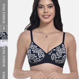 StyFun Pack Of 2 Printed Full Coverage Lightly Padded All Day Comfort Bra-3