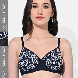 FIMS Pack Of 2 Abstract Bra Full Coverage Lightly Padded-0
