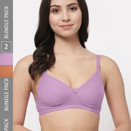 Docare Pack Of 2 Full Coverage Lightly Padded Cotton T-Shirt Bras With All Day Comfort-13