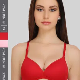 SELFCARE Pack Of 2 Medium Coverage Seamless Pure Cotton T-shirt Bra With All Day Comfort-picture-58