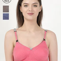 MYLO ESSENTIALS Pack of 3 Grey & Pink Maternity Bra Lightly Padded-picture-24