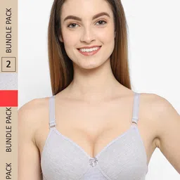 Floret Pack Of 2 Lightly Padded Full Coverage T-Shirt Bra-picture-58