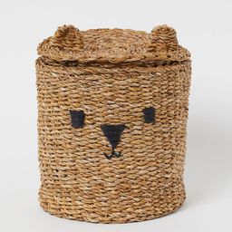 H&M Beige Storage Basket with A Lid-image-2