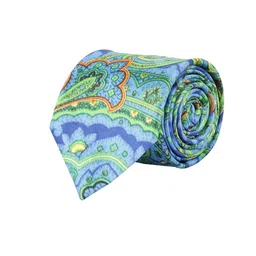 Alvaro Castagnino Men Blue & Green Printed Skinny Tie-image-38