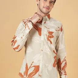 Urban Ranger by pantaloons Slim Fit Floral Printed Cotton Casual Shirt-image-67