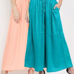 Clora Creation Women Pack Of 2 Knitted Palazzos-image-94