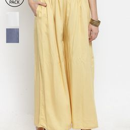 Clora Creation Women Pack of 3 Palazzos-picture-12