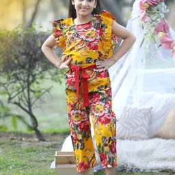 Cutiekins Girls Printed Basic Jumpsuit With Ruffles-image-102