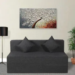 seventh heaven Rest Mantra 8 Inch PU Foam (72x60) 2 Seater Sofa Cum Mattress In Dark Grey Colour-picture-44