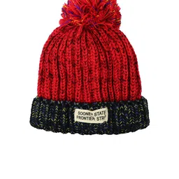 iSWEVEN Unisex Red & Blue Woollen Beanie Cap-image-62