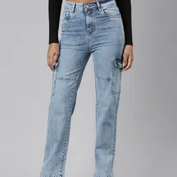 SHOWOFF Women Jean Straight Fit Clean Look Mid-Rise Heavy Fade Stretchable Jeans-image-43