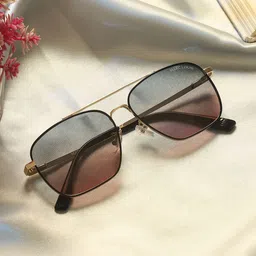 MARC LOUIS Unisex Square Sunglasses with Polarised and UV Protected Lens MARC LOUIS 9301 GOLDEN BLACK PINK SG-31