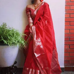 KALINI Ethnic Motifs Zari Pure Silk Banarasi Saree-image-97