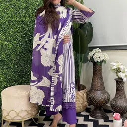 KALINI Women Printed Regular Kurta with Palazzos & With Dupatta-picture-19