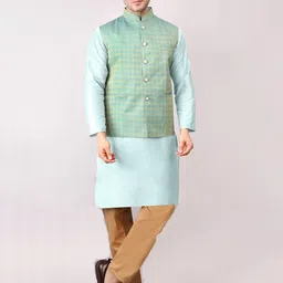 Voniry Men Ethnic Motifs Embroidered Regular Kurta with Pyjamas-picture-11