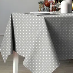 Aura Grey Star Printed Polyester Table Cover-0