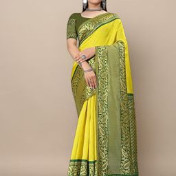bigben textile Banarasi Saree With Blouse Piece-image-54