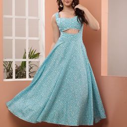 Dazzler Fashion Women Printed Crepe Fit & Flare Maxi Dress-image-52