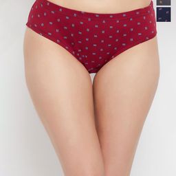 Clovia Pack Of 3 Printed Cotton Mid Waist Inner Elastic Hipster Briefs PN2927B10S-3
