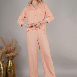 MODA-Q Collared Neck Three Fourth Sleeve Shirt With Trouser Co-Ords-image-51