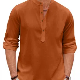 Fifth U Men Brown Kurta-image-60