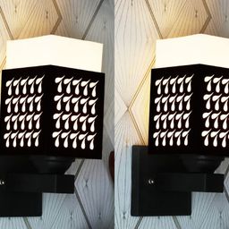 Gojeeva Black Wood Square Shaped Wall Lamp-picture-6