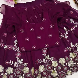Shoryam Fashion Girls Silk Georgette Ready to Wear Lehenga Choli-picture-2