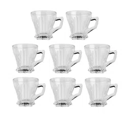 Somil Clear Glass Coffee & Tea Cup / Mug (120 Ml), Enjoy Your Drink in Style, 7.8 X 9.7 X 8 Cm, Pack of 8-image-71