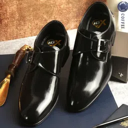 ID Men Solid With Buckled Toe Monk Formal Shoes-image-95