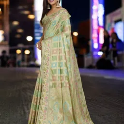 KIMISHA Woven Design Organza Banarasi Saree-image-65