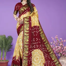 Bandhanivilla Bandhani Zari Art Silk Bandhani Saree-image-43