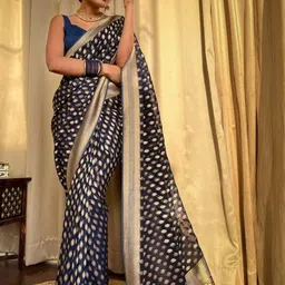 PHEASANT Woven Design Zari Banarasi Saree-picture-32